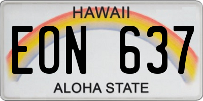 HI license plate EON637