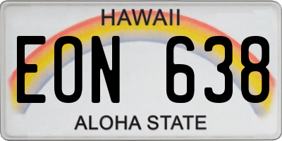 HI license plate EON638