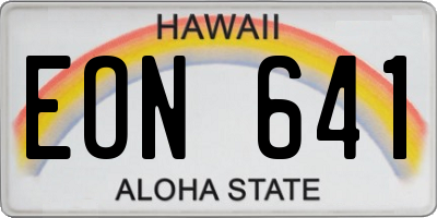 HI license plate EON641