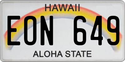 HI license plate EON649