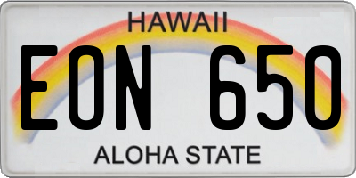 HI license plate EON650