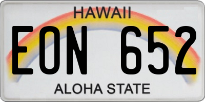 HI license plate EON652