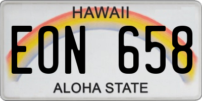 HI license plate EON658