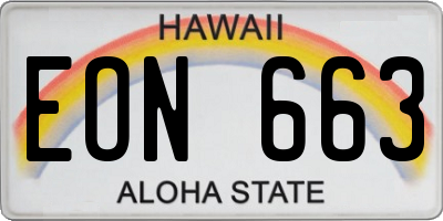 HI license plate EON663