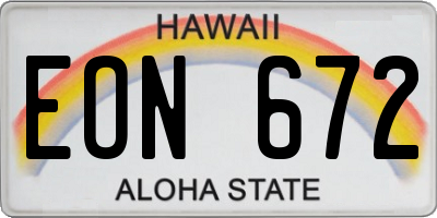 HI license plate EON672