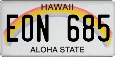 HI license plate EON685