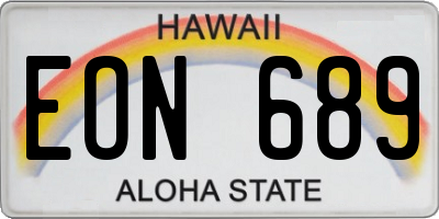 HI license plate EON689