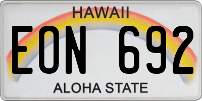 HI license plate EON692