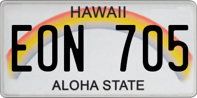 HI license plate EON705