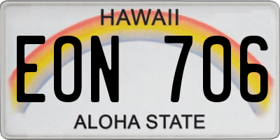 HI license plate EON706