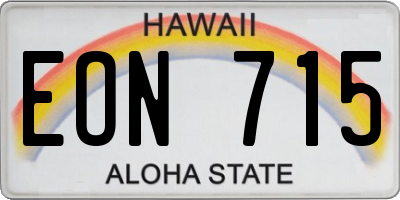 HI license plate EON715