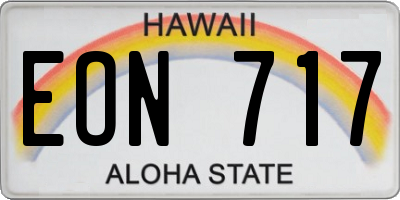 HI license plate EON717