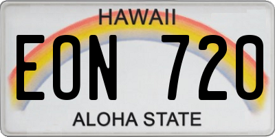 HI license plate EON720