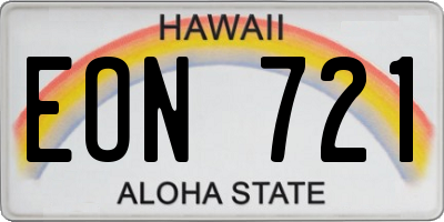 HI license plate EON721