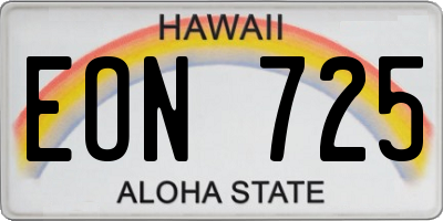 HI license plate EON725