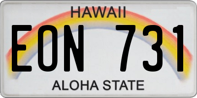 HI license plate EON731