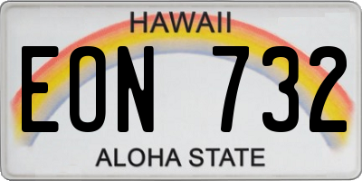 HI license plate EON732