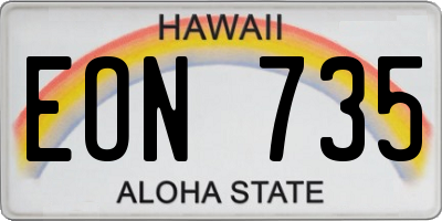 HI license plate EON735
