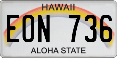 HI license plate EON736