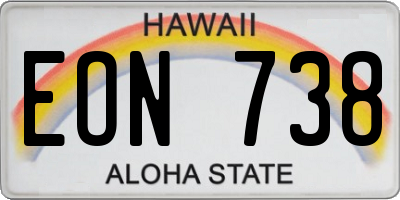 HI license plate EON738