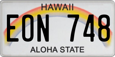 HI license plate EON748