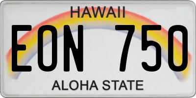 HI license plate EON750