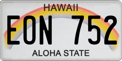 HI license plate EON752