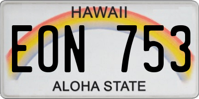HI license plate EON753