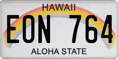HI license plate EON764