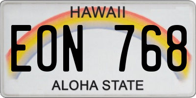 HI license plate EON768