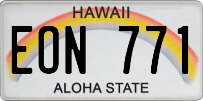 HI license plate EON771