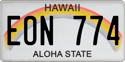 HI license plate EON774