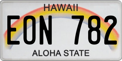HI license plate EON782