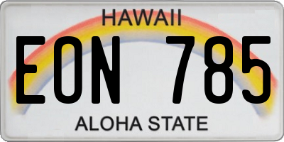 HI license plate EON785