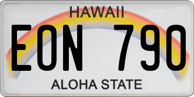 HI license plate EON790