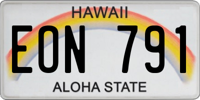 HI license plate EON791