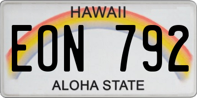 HI license plate EON792