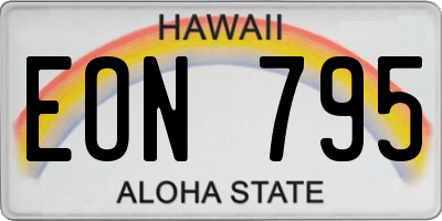 HI license plate EON795