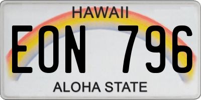 HI license plate EON796