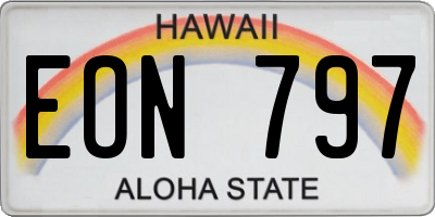 HI license plate EON797