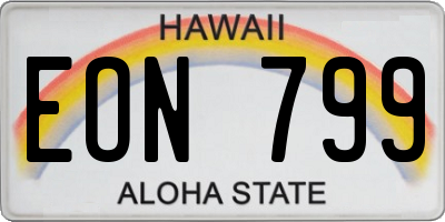 HI license plate EON799