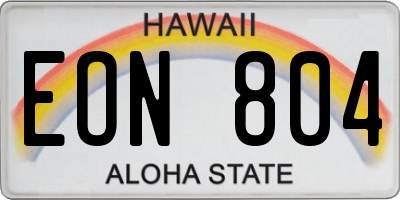 HI license plate EON804