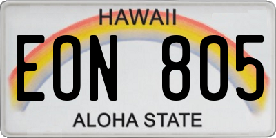 HI license plate EON805