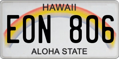 HI license plate EON806