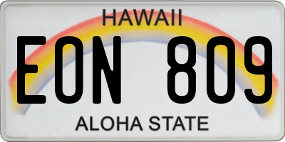 HI license plate EON809