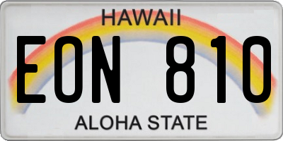 HI license plate EON810