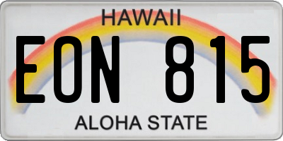 HI license plate EON815