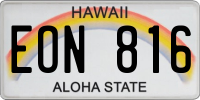 HI license plate EON816