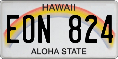 HI license plate EON824