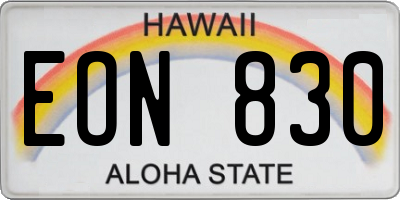 HI license plate EON830